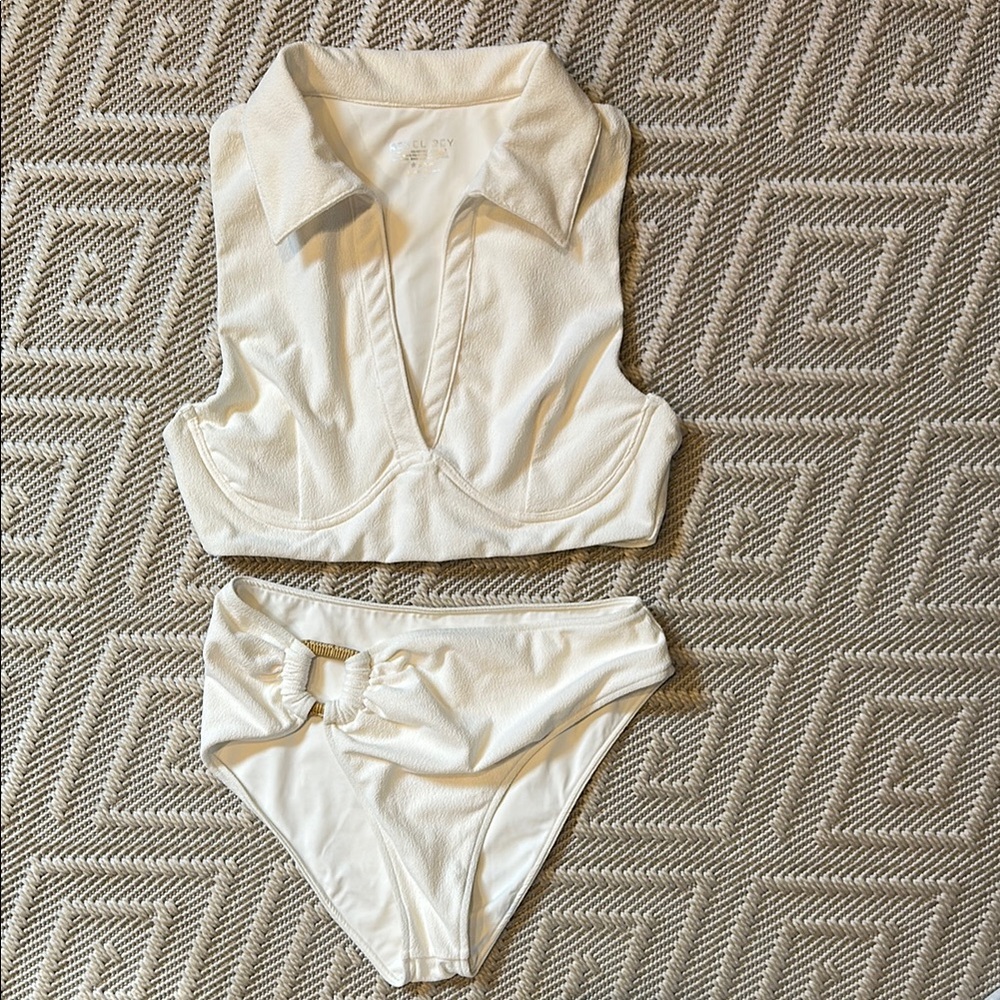 REVEL REY Trent Top + Logan Bottom- in Cream Crepe *NWOT